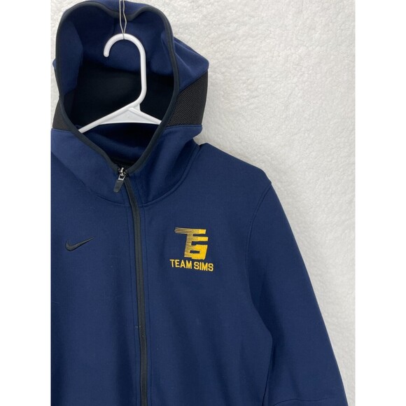 Nike Dri-FIT Full Zip Hoodie Men’s Size M Navy Club Fleece Team Sims Logo - Picture 4 of 9